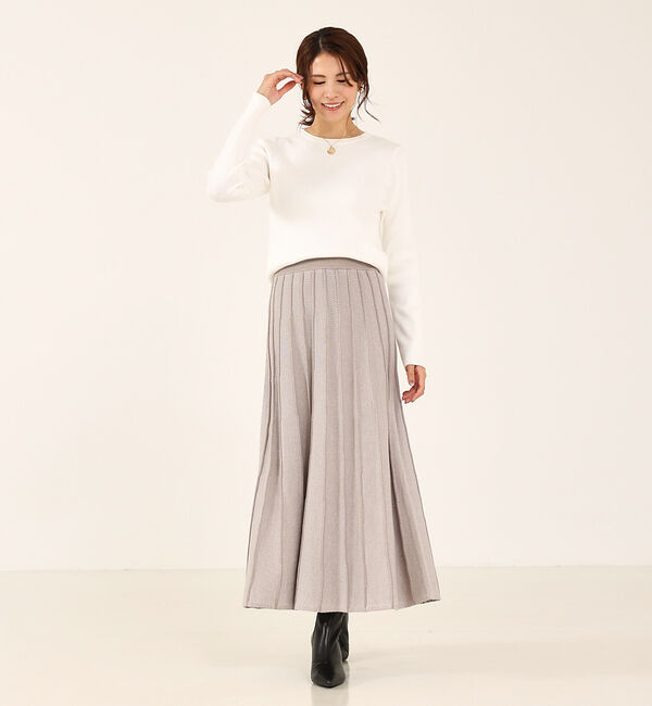 abahouse mavie「ニットジャガードセットアップ」|その他|ホワイト