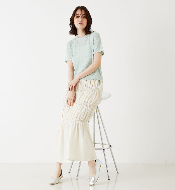abahouse mavie「シャーリングスカート」|スカート|