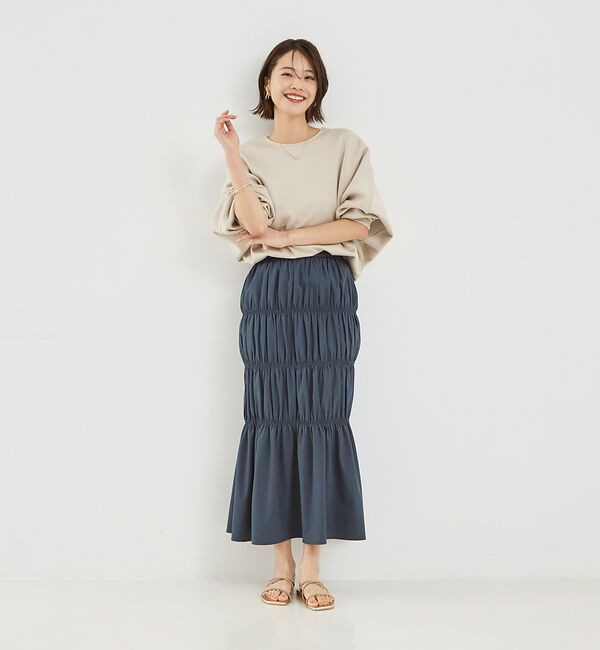abahouse mavie「シャーリングスカート」|スカート|