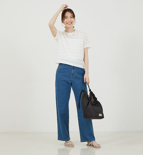 abahouse mavie「シャーリングボーダーTシャツ」|Tシャツ・カットソー|