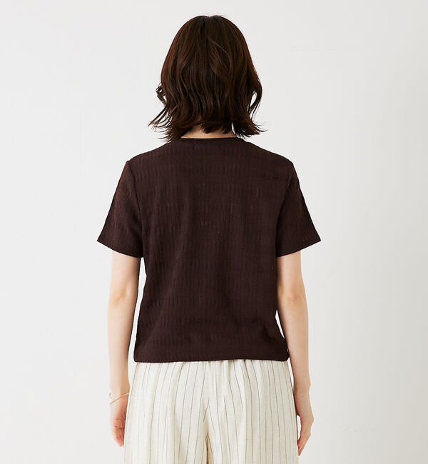 abahouse mavie「シャーリングボーダーTシャツ」|Tシャツ・カットソー|