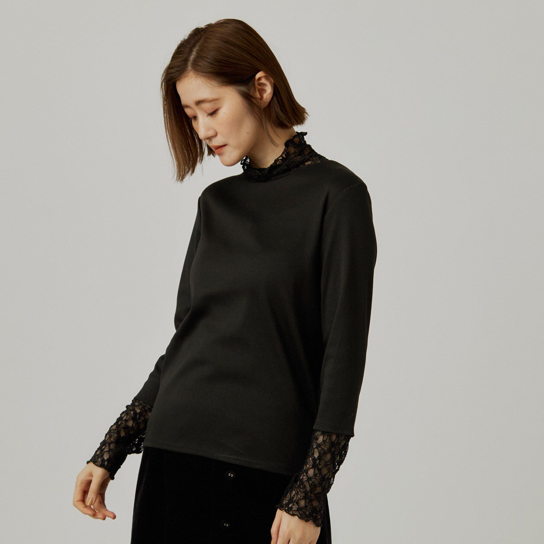 grove「シアー切替ハイネックプルオーバー」|Tシャツ・カットソー|