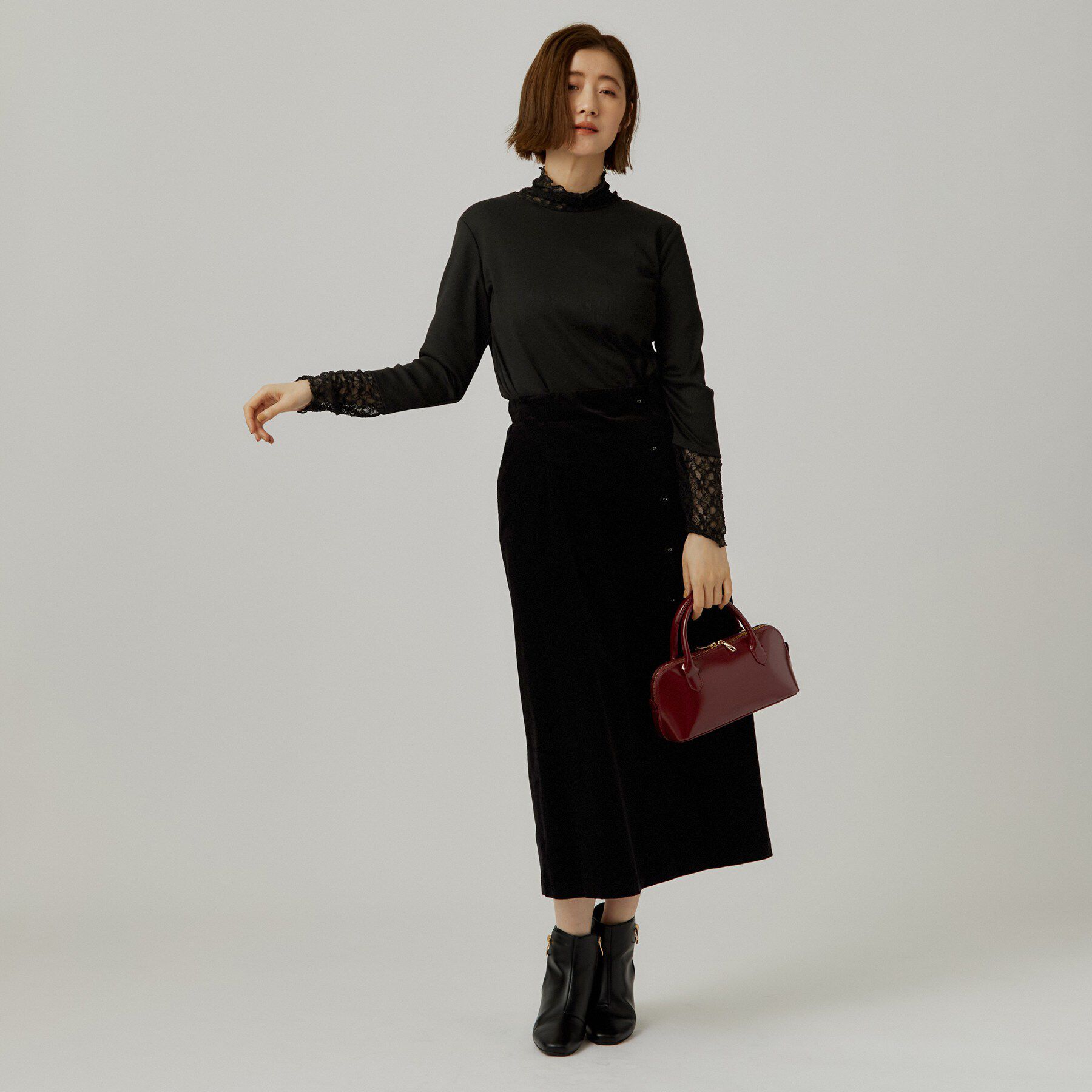 grove「シアー切替ハイネックプルオーバー」|Tシャツ・カットソー|