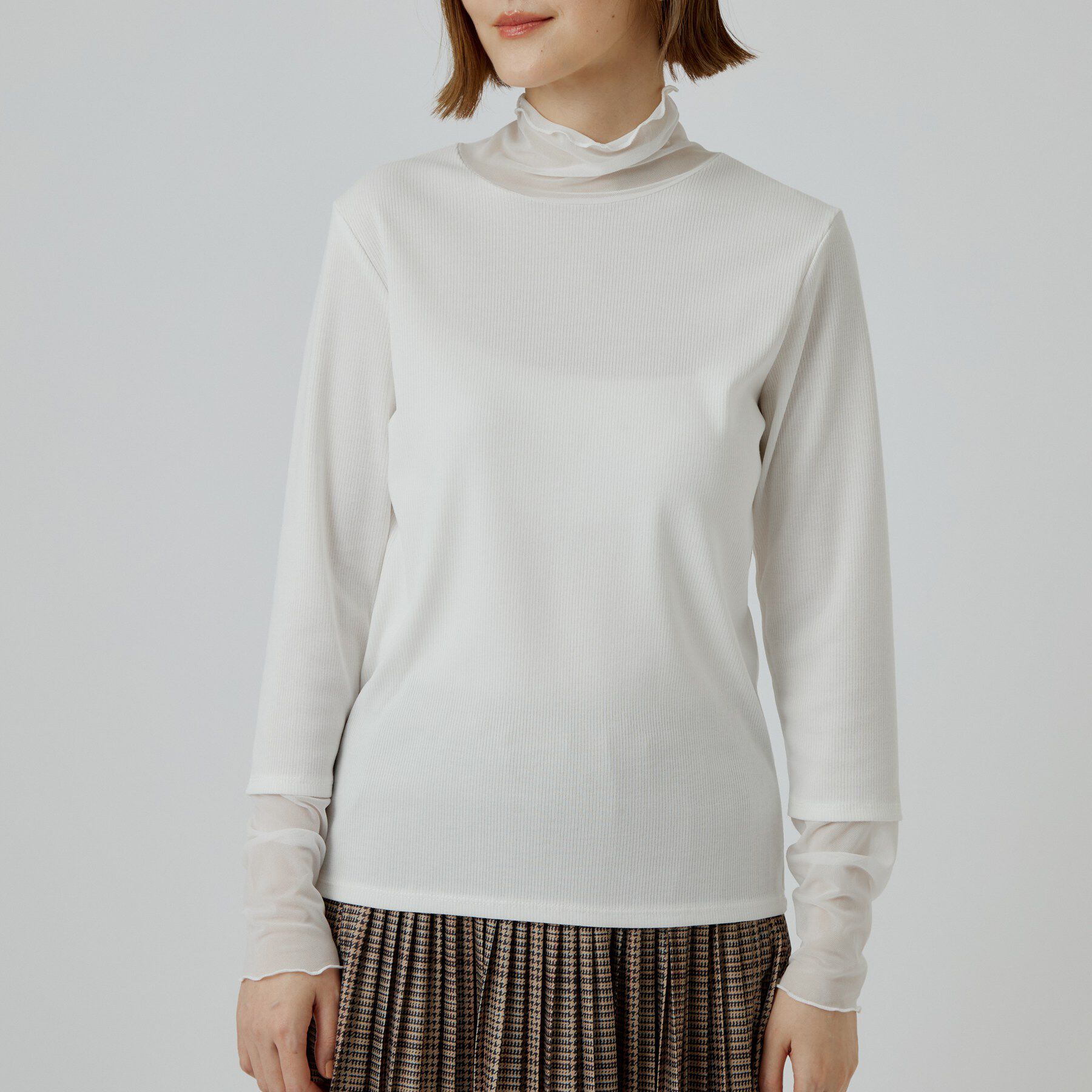 grove「シアー切替ハイネックプルオーバー」|Tシャツ・カットソー|