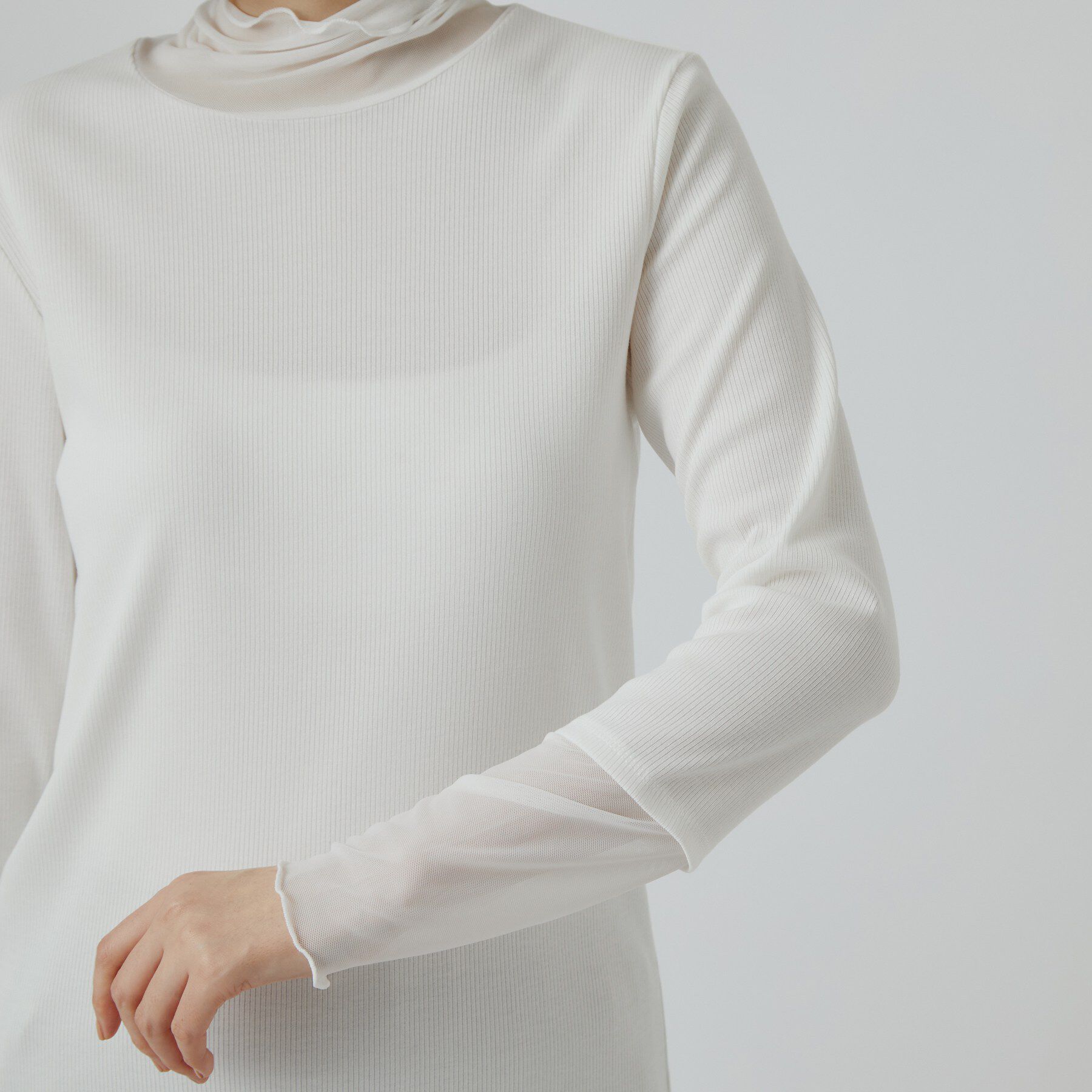 grove「シアー切替ハイネックプルオーバー」|Tシャツ・カットソー|