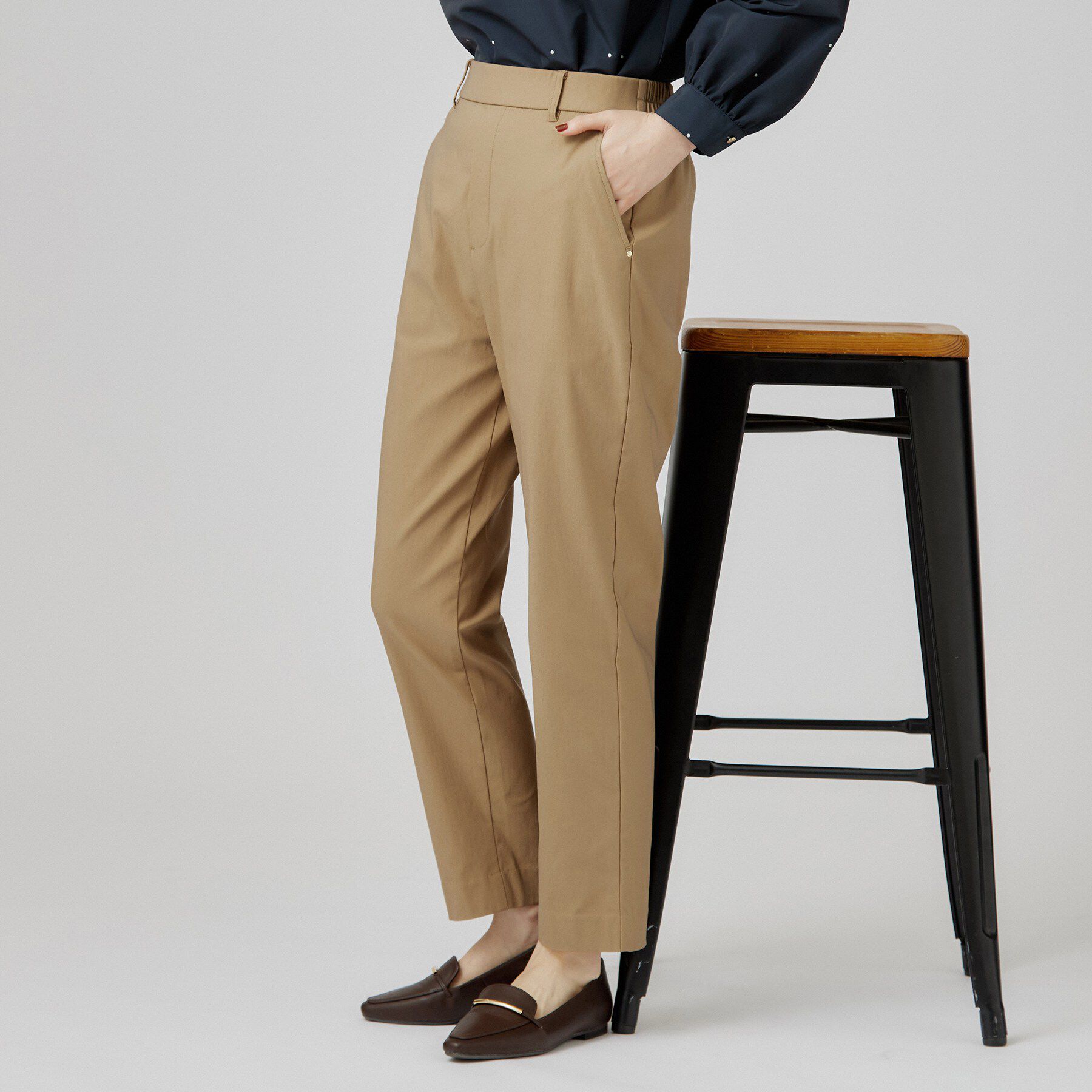 grove「【裏起毛】ハイパーストレッチテーパードパンツ」|その他|ベージュ(053)