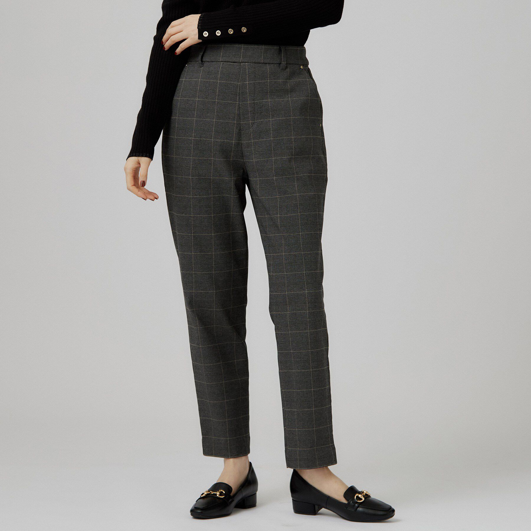 grove「【裏起毛】ハイパーストレッチテーパードパンツ」|その他|グレーチェック(21