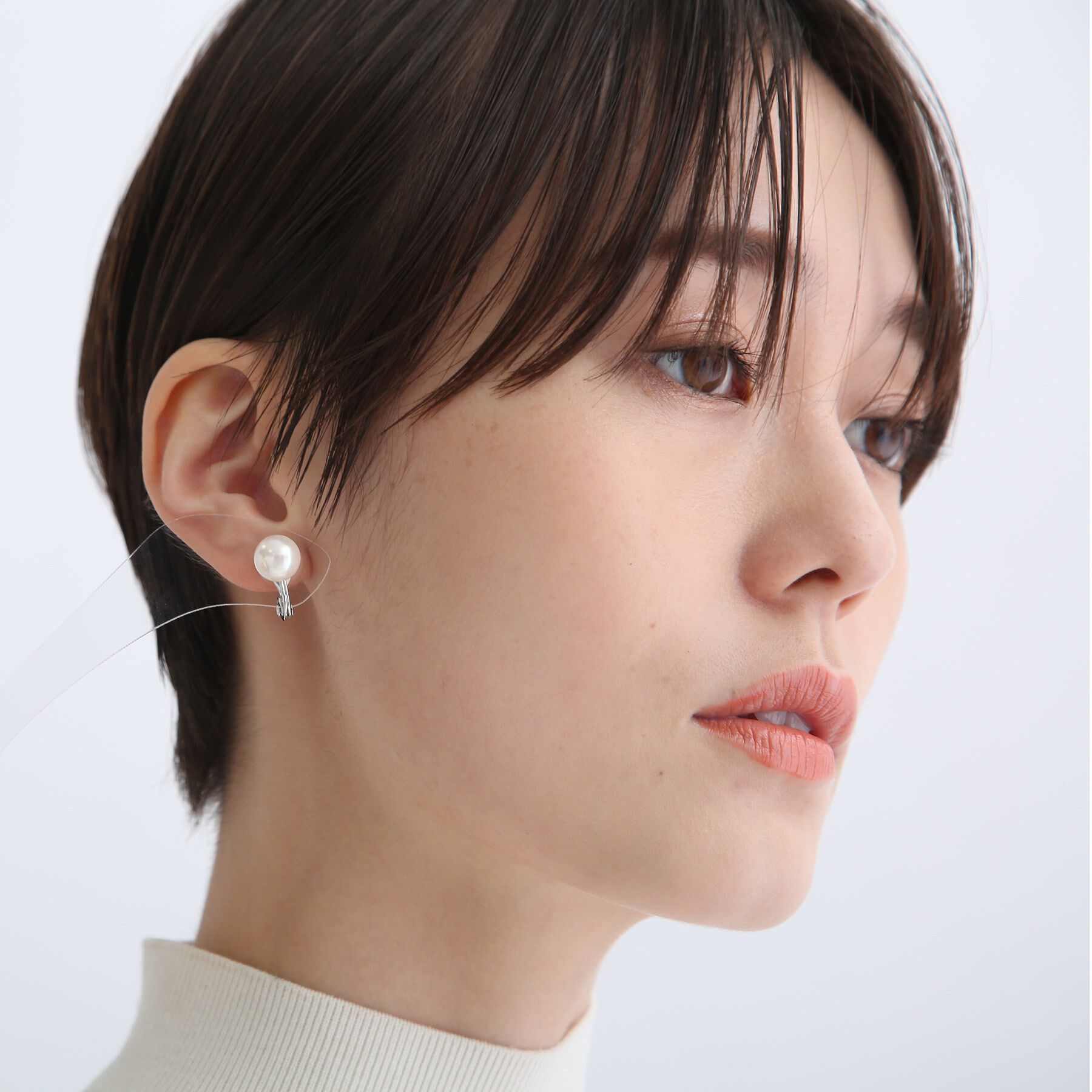 INDIVI「ワントップパール調イヤリング」|イヤリング|
