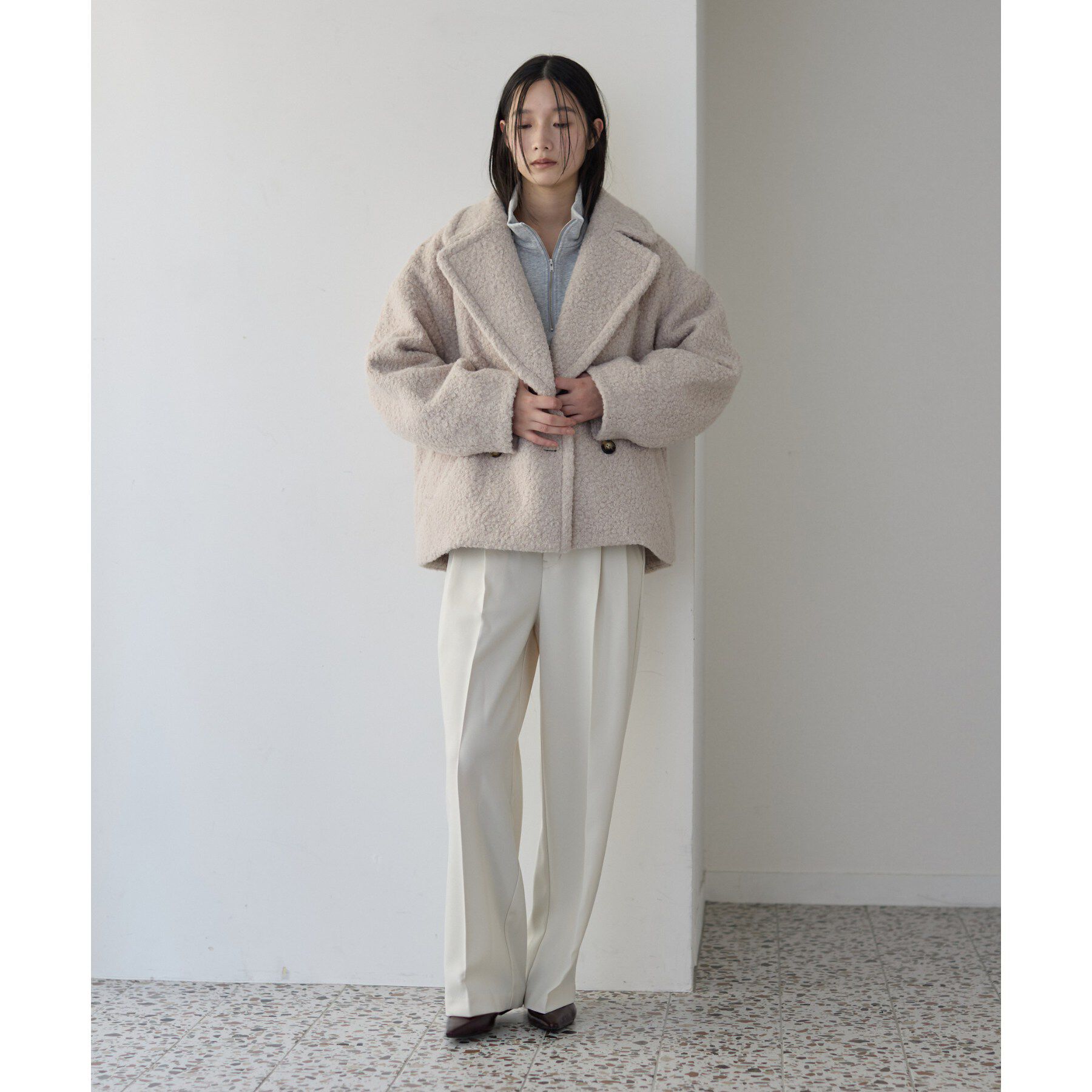 GALLEST「ボアピーコート」|ピーコート|