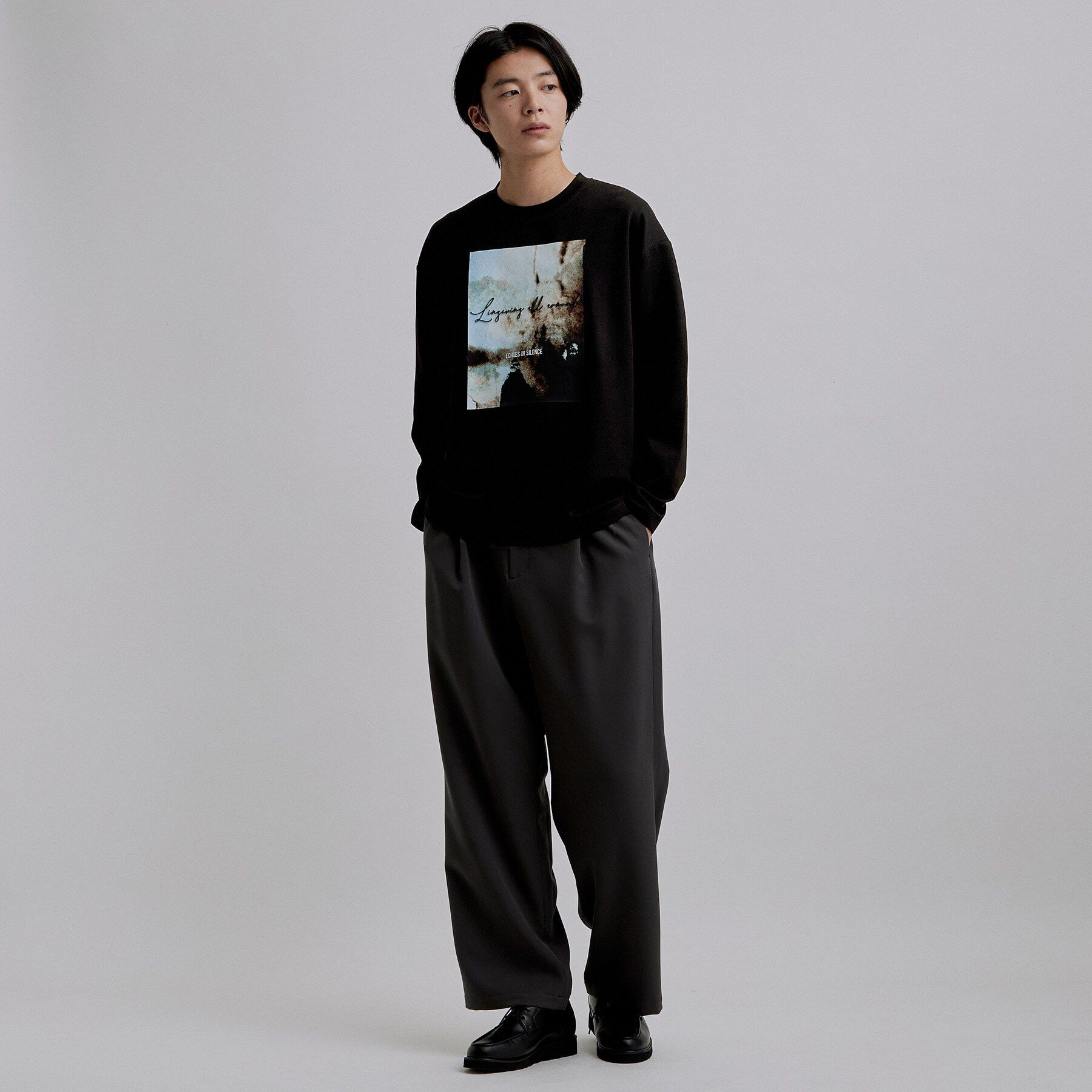 tk.TAKEO KIKUCHI「アートグラフィック ブラシ刺繍長袖Tシャツ」|Tシャツ・カットソー|