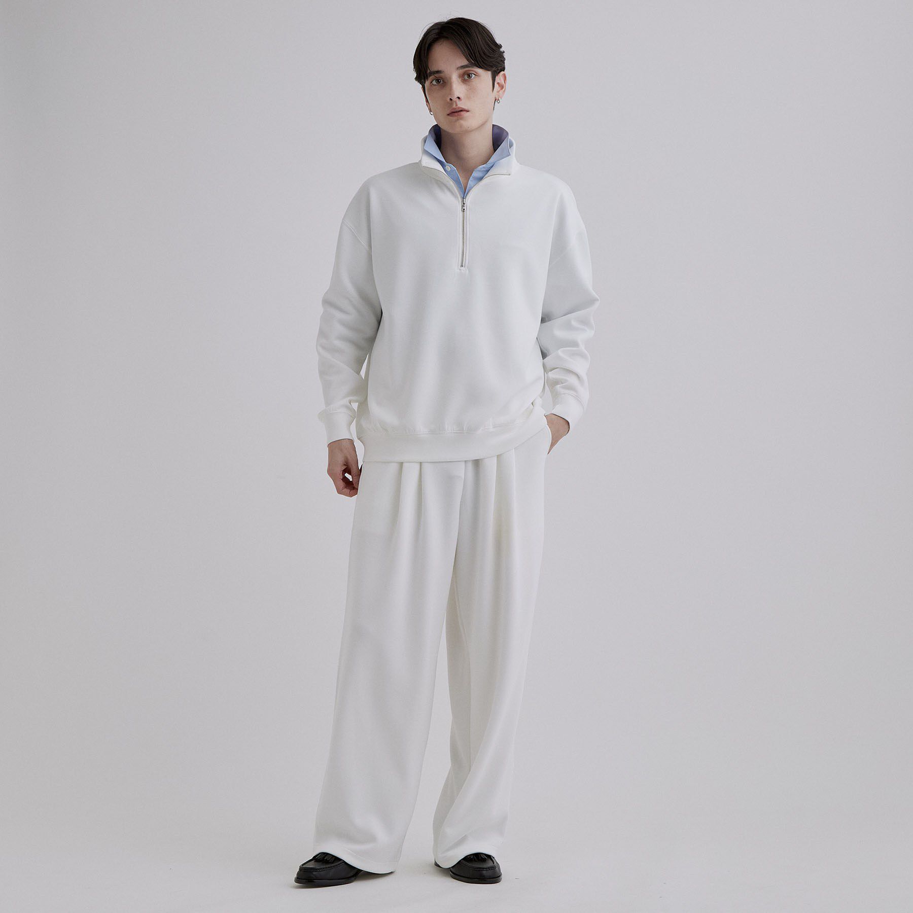 tk.TAKEO KIKUCHI「【TOROMIシリーズ】シルキータッチハーフジップスウェット」|Tシャツ・カットソー|