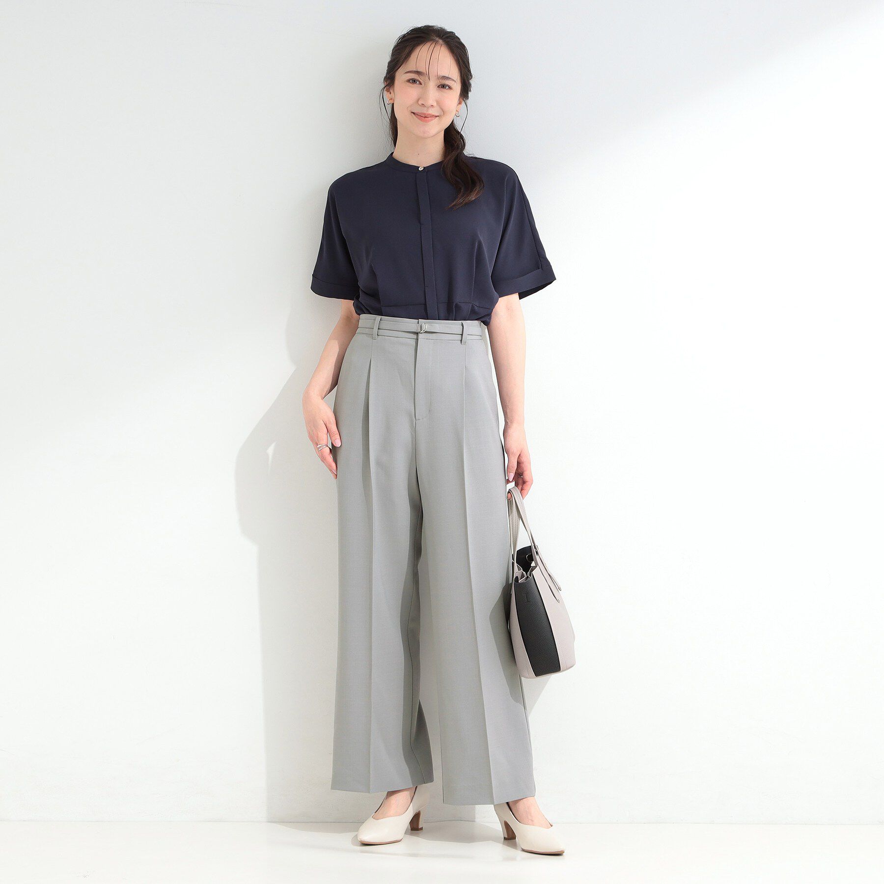 SHOO･LA･RUE「【UV/通勤/S-LL】洗濯後しわになりにくい ベルト付きワイドパンツ」|その他|