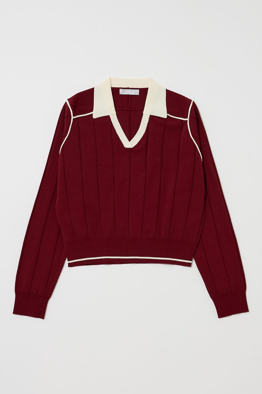 MOUSSY「BI COLOR KNIT ポロ」|ニット・セーター|