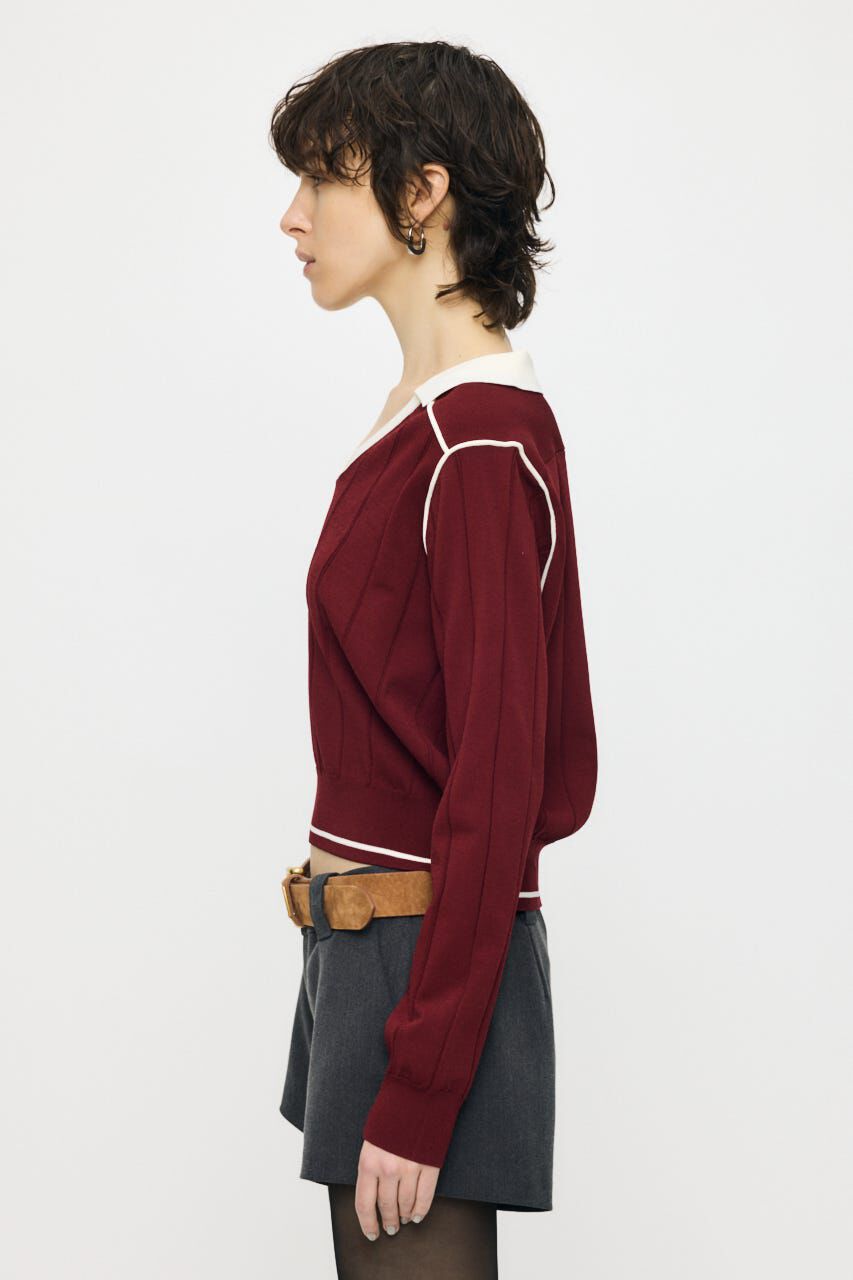 MOUSSY「BI COLOR KNIT ポロ」|ニット・セーター|