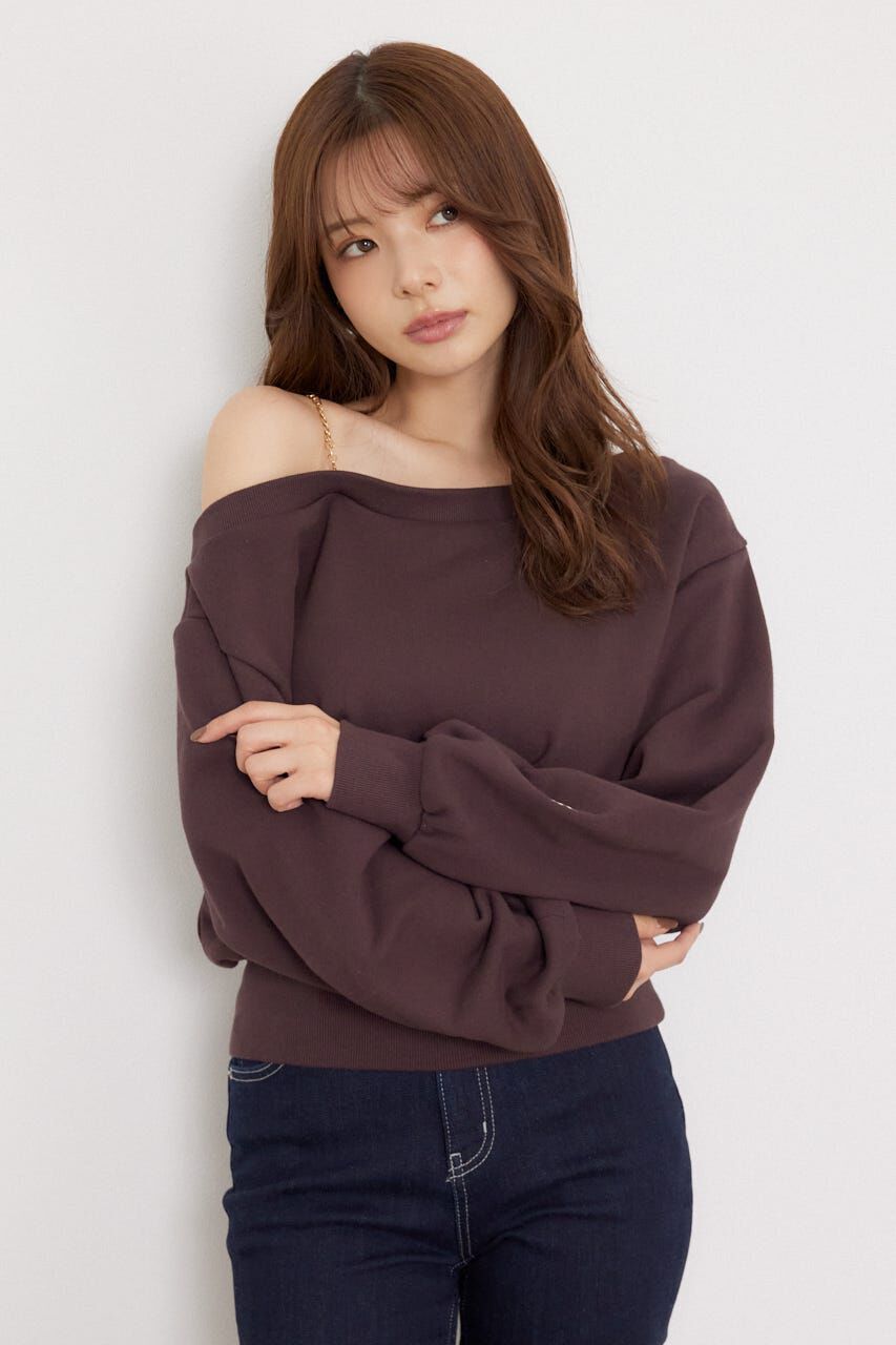 rienda「ワンショルダーボリュームスウェットトップス」|Tシャツ・カットソー|