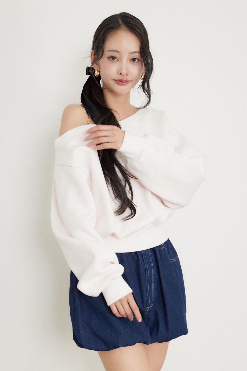 rienda「ワンショルダーボリュームスウェットトップス」|Tシャツ・カットソー|