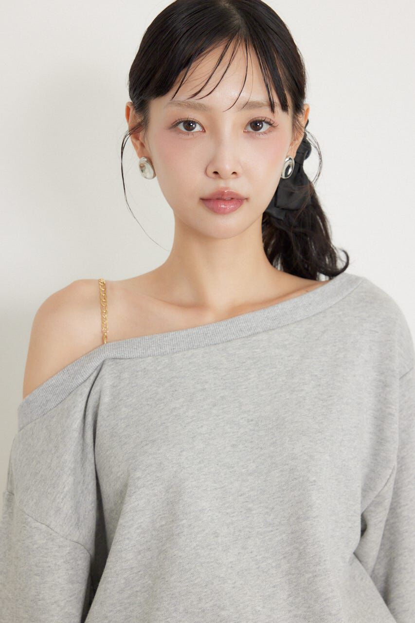 rienda「ワンショルダーボリュームスウェットトップス」|Tシャツ・カットソー|