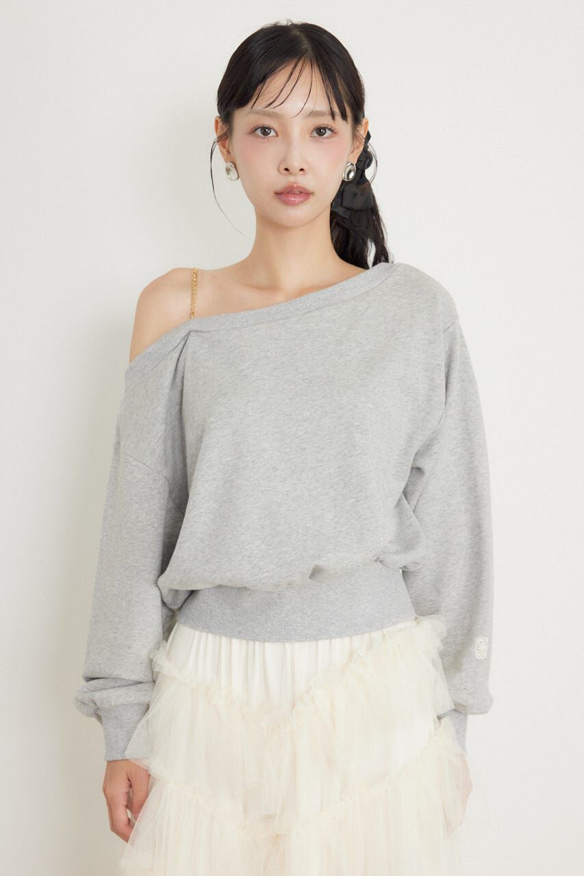rienda「ワンショルダーボリュームスウェットトップス」|Tシャツ・カットソー|