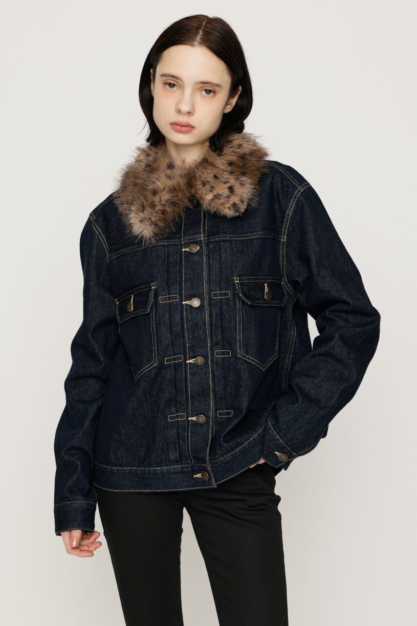 SLY「F／FUR COLLAR COMBI ジャケット」|その他|D/BLU3