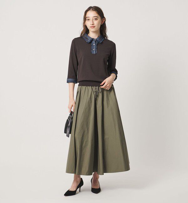 UNITED ARROWS「タフタ ジップ フレアスカート ‐ウォッシャブル‐」|フレア|