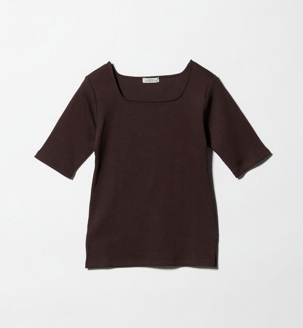UNITED ARROWS green label relaxing「ブライトリブ スクエアネック 5分袖 プルオーバー カットソー」|Tシャツ・カットソー|