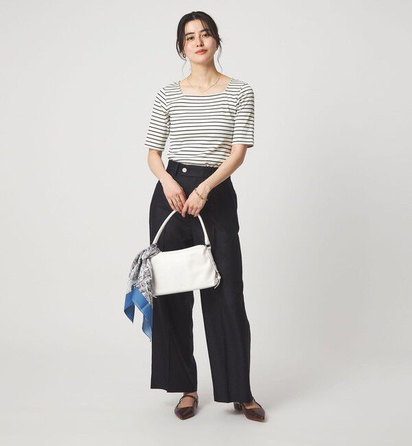 UNITED ARROWS green label relaxing「ブライトリブ スクエアネック 5分袖 プルオーバー カットソー」|Tシャツ・カットソー|