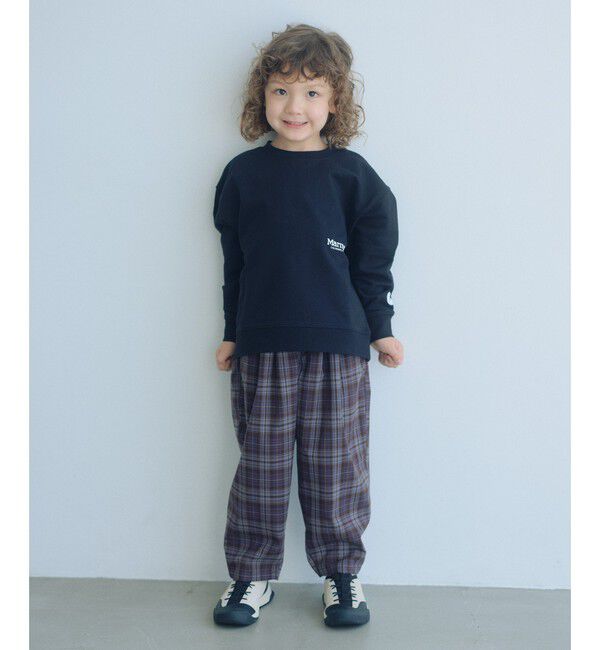 UNITED ARROWS green label relaxing「バレルレッグ チェック ロングパンツ / キッズ 100cm―160cm」|チノ|MD.BROWN