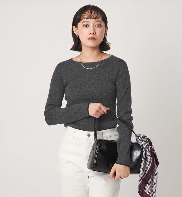 UNITED ARROWS green label relaxing「ウール リブ ボートネック ニット プルオーバー ウォッシャブル」|ニット・セーター|