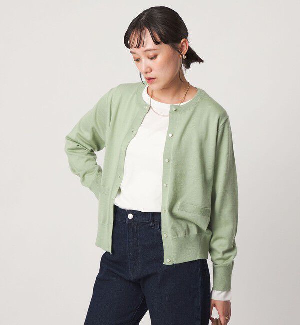 UNITED ARROWS green label relaxing「ウール クルーネック カーディガン ウォッシャブル」|カーディガン|