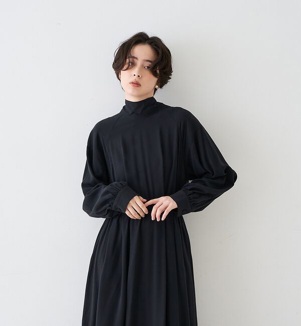 Rouge vif「スタンドネックウエストマークワンピース/共布ベルト付き【予約】」|ワンピース|