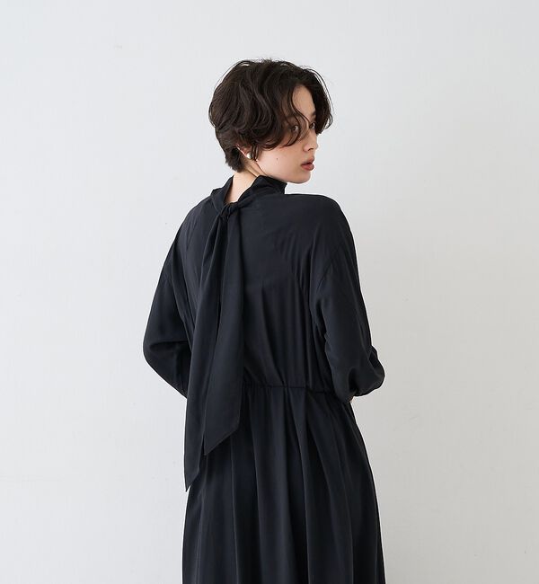 Rouge vif「スタンドネックウエストマークワンピース/共布ベルト付き【予約】」|ワンピース|