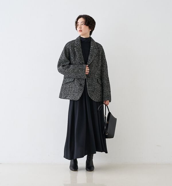 Rouge vif「スタンドネックウエストマークワンピース/共布ベルト付き【予約】」|ワンピース|