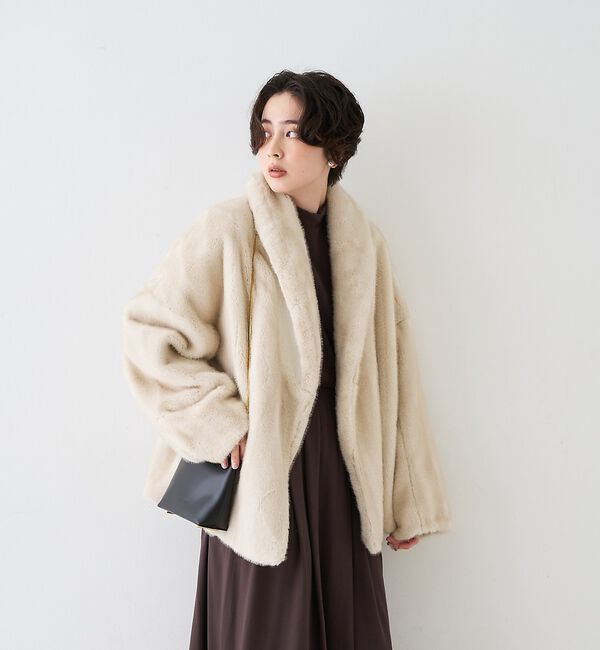 Rouge vif「スタンドネックウエストマークワンピース/共布ベルト付き【予約】」|ワンピース|
