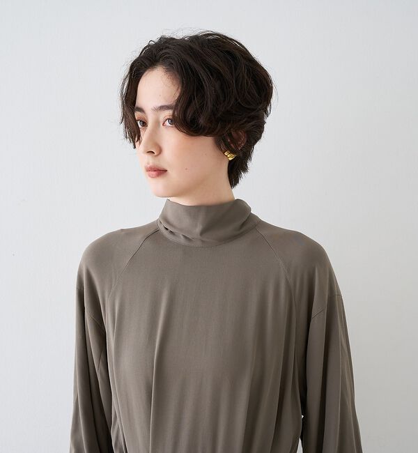 Rouge vif「スタンドネックウエストマークワンピース/共布ベルト付き【予約】」|ワンピース|