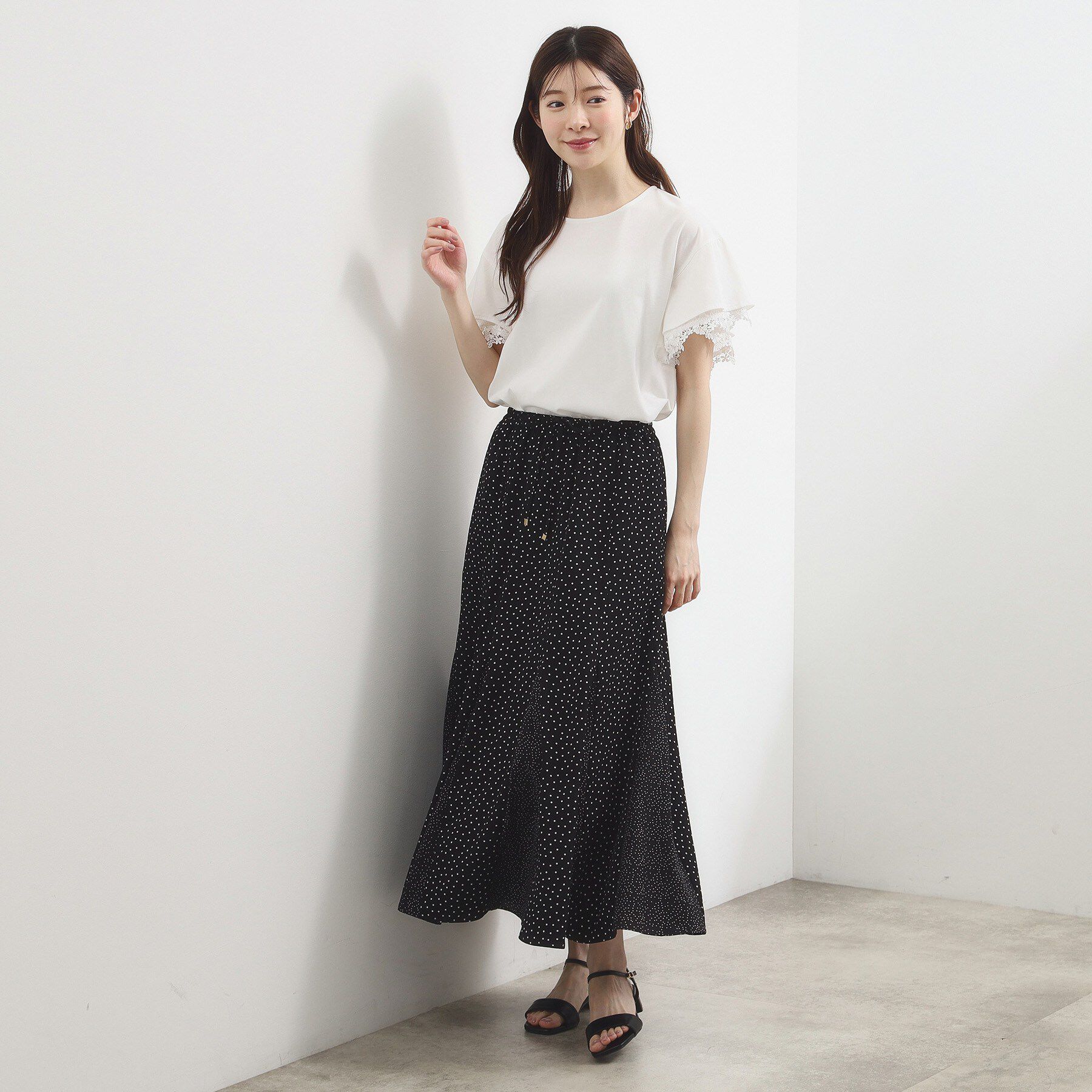grove「【二の腕カバー、UV】涼しく華やかに、レースレイヤードスリーブTシャツ」|Tシャツ・カットソー|