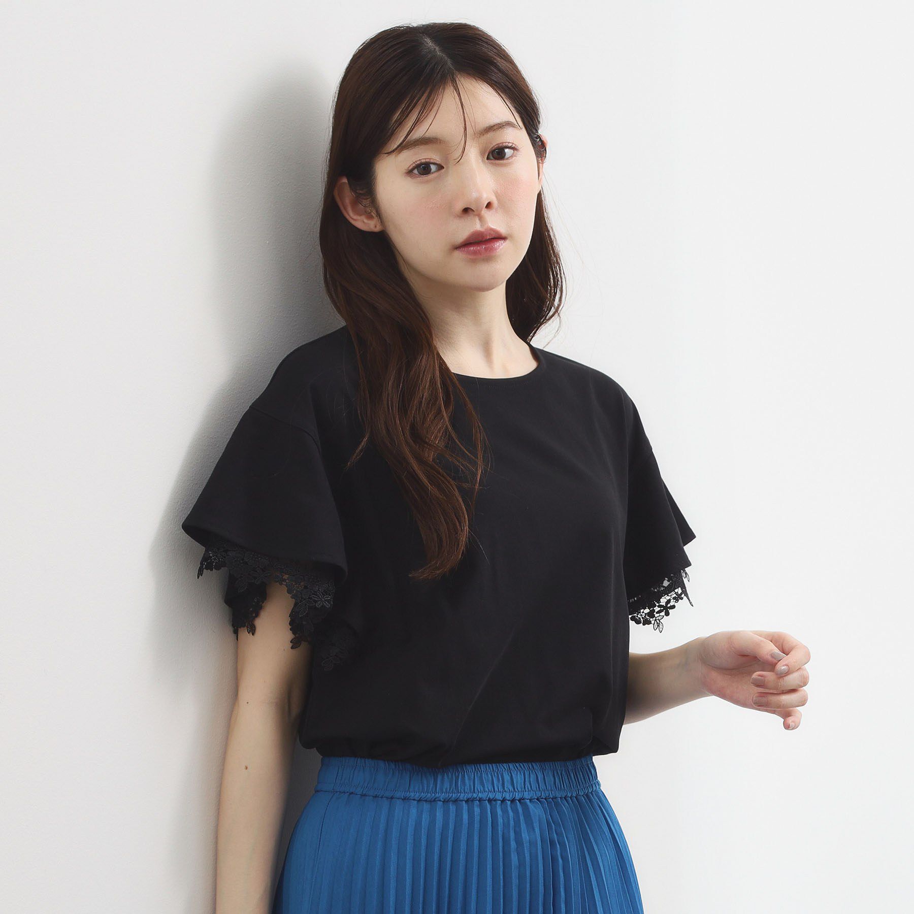 grove「【二の腕カバー、UV】涼しく華やかに、レースレイヤードスリーブTシャツ」|Tシャツ・カットソー|