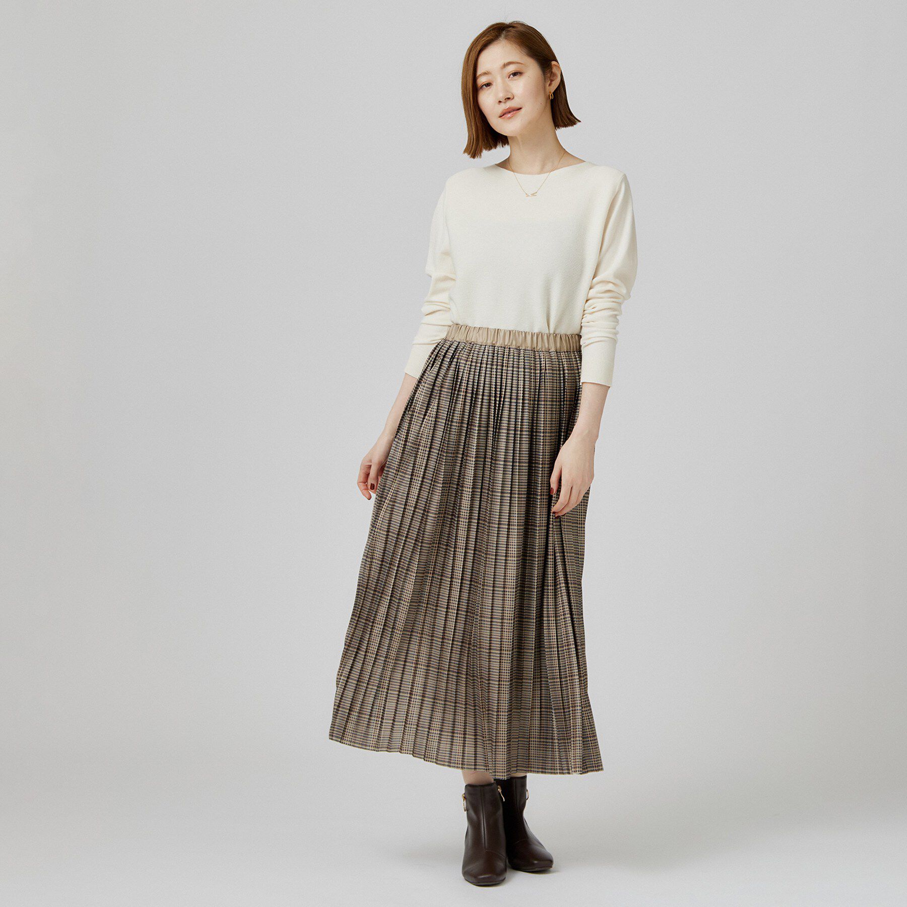 grove「千鳥柄チェックプリーツスカート」|スカート|