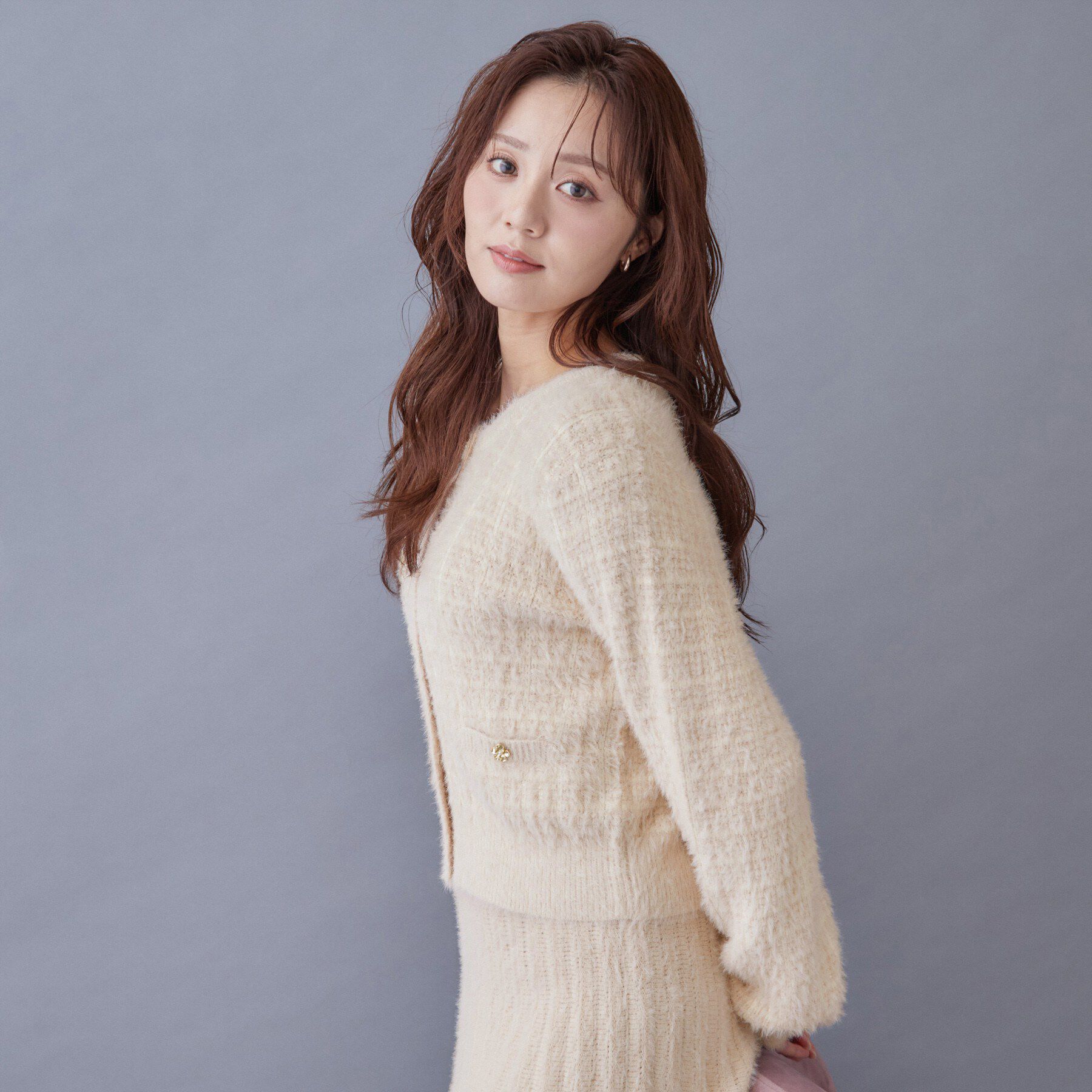 index「【セットアップ】ツィード調フラワーボタンカーディガン《洗濯機OK／抗ピル》」|カーディガン|