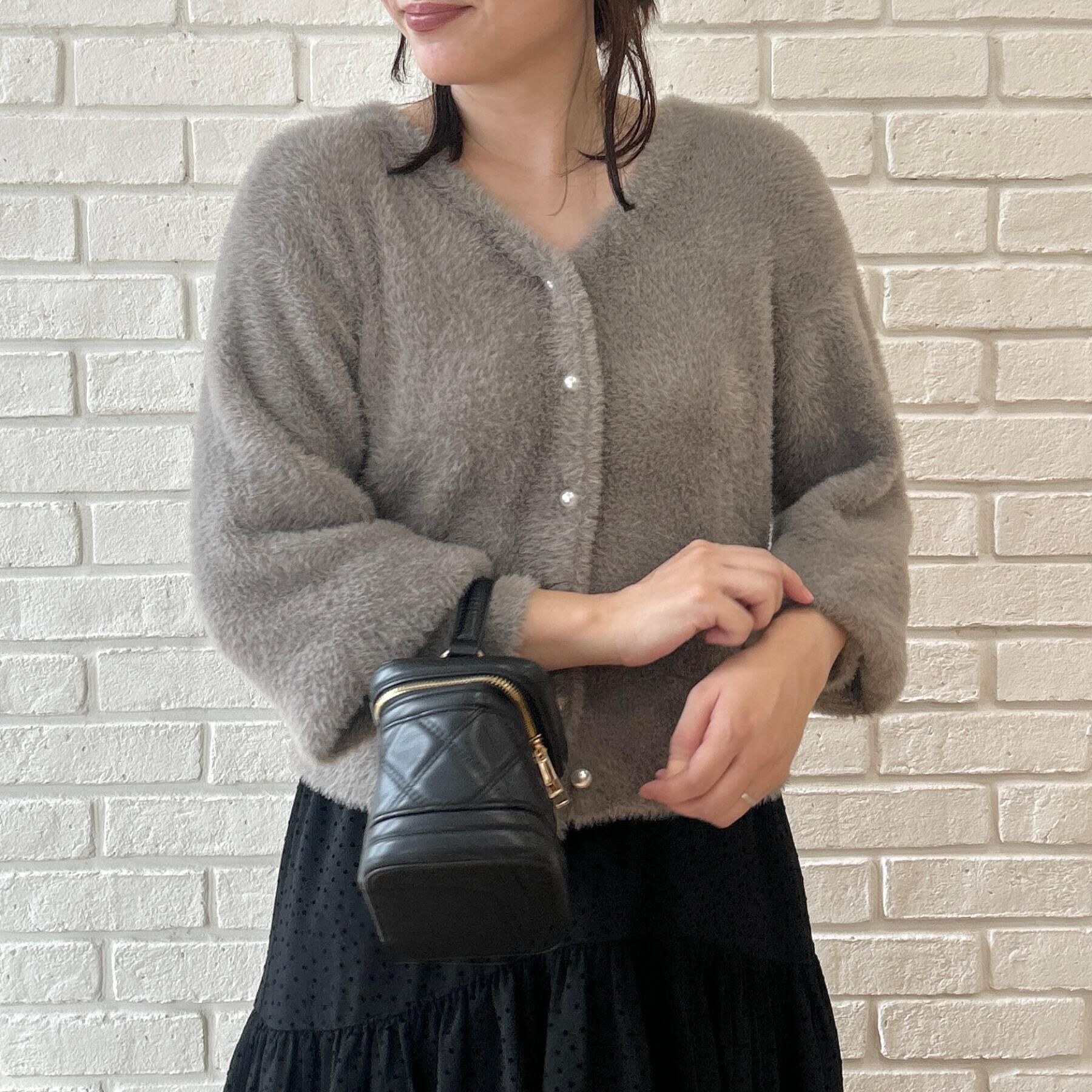 Couture broach「【ふわふわフェザー】前後2WAY ニットカーディガン」|カーディガン|