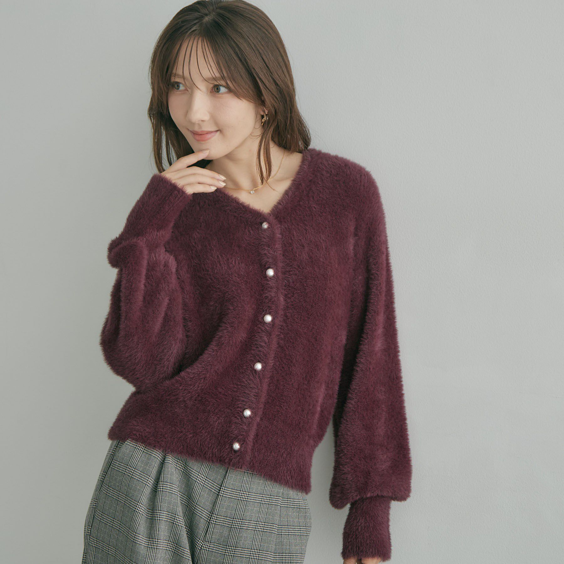 Couture broach「【ふわふわフェザー】前後2WAY ニットカーディガン」|カーディガン|