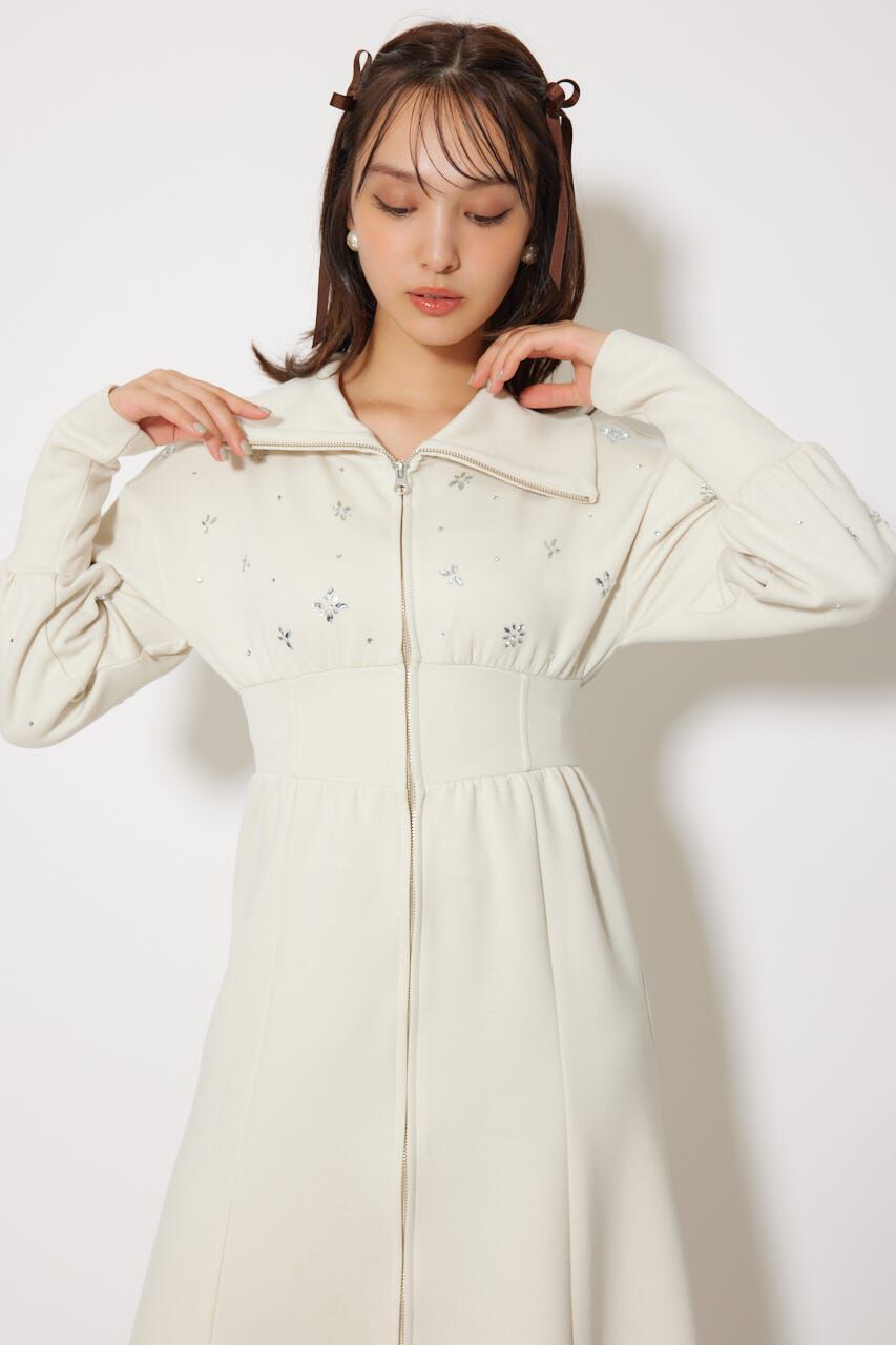 rienda「フラワーモチーフスウェットワンピース」|ワンピース|