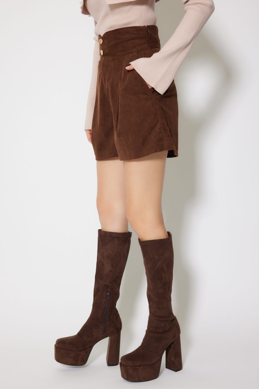 rienda「デザインウエストコーデュロイショートパンツ」|その他|