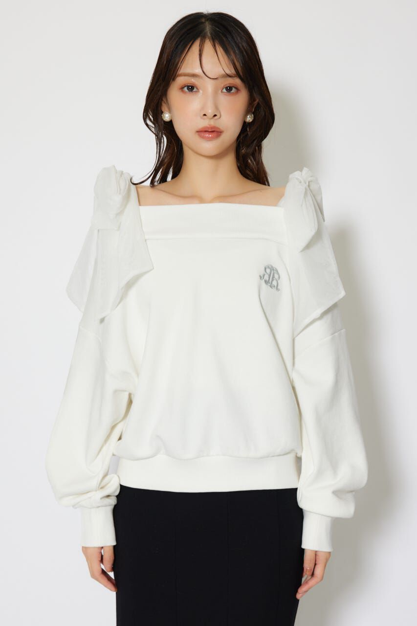 rienda「2WAYチュールオフショルスウェットトップス」|Tシャツ・カットソー|