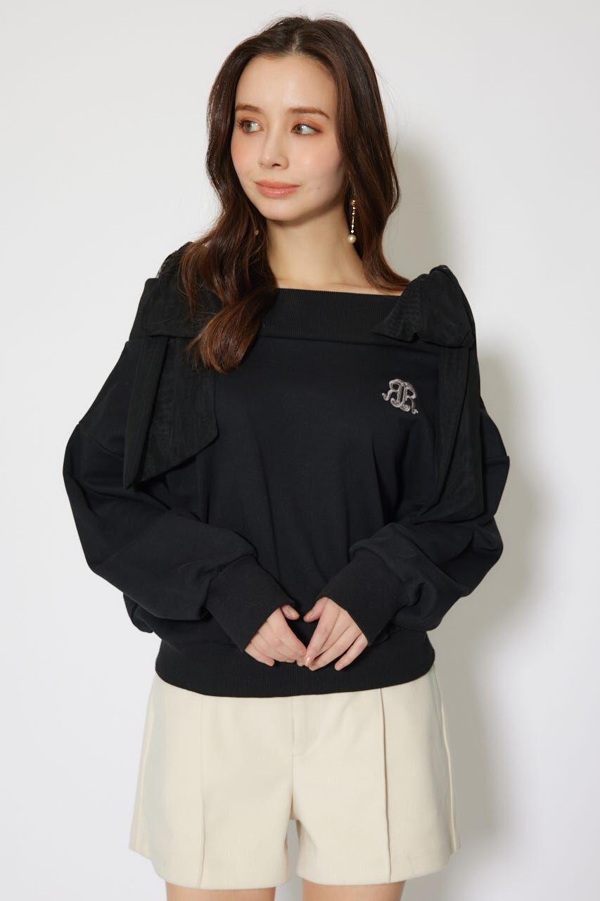 rienda「2WAYチュールオフショルスウェットトップス」|Tシャツ・カットソー|