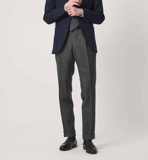 UNITED ARROWS「サージ クリース テーパード 1プリーツ スラックス」|スラックス|