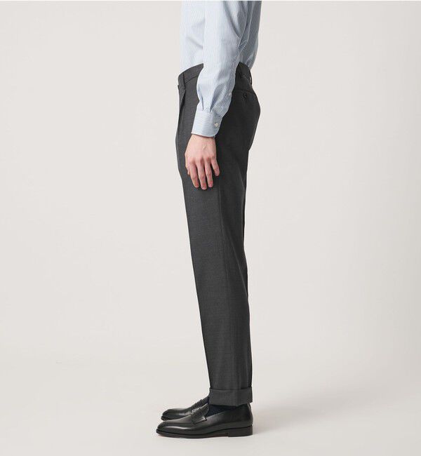 UNITED ARROWS「サージ クリース テーパード 1プリーツ スラックス」|スラックス|