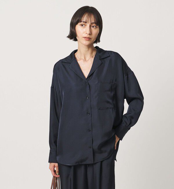 UNITED ARROWS「シルクライク オープンカラー シャツ ‐ウォッシャブル‐」|シャツ・ブラウス|