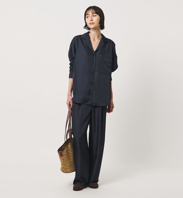 UNITED ARROWS「シルクライク オープンカラー シャツ ‐ウォッシャブル‐」|シャツ・ブラウス|