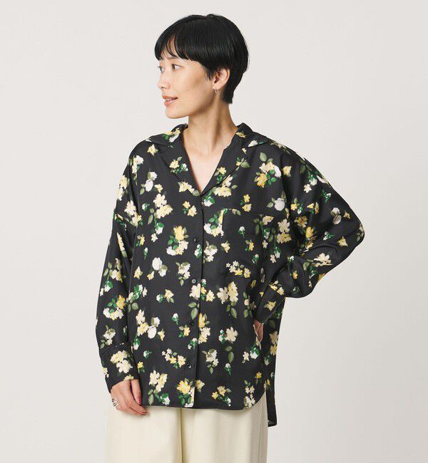 UNITED ARROWS「シルクライク オープンカラー シャツ ‐ウォッシャブル‐」|シャツ・ブラウス|