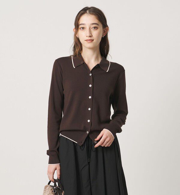 UNITED ARROWS「ポロカーディガン ‐ウォッシャブル‐」|カーディガン|DK.BROWN